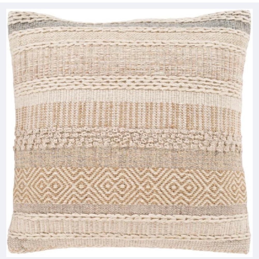 20" Textured Square Woven Throw Pillow